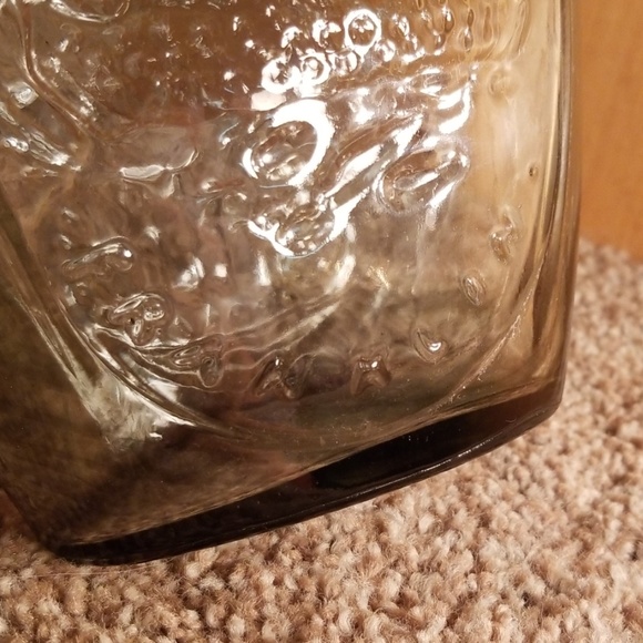 Vintage Embossed Franklin Gray Glass Flask - Picture 3 of 8